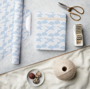 Papel De Presente Tema de chuveiro de bebê nuvens azuis fofas nuvem