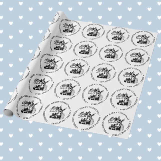 Papel De Presente Tema de Feliz Natal Country Donkey (Wrap your gifts with love using our Merry Christmas Country Donkey theme wrapping paper)