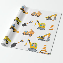 Papel De Presente Tema de Festa de Aniversário de Construção para Me