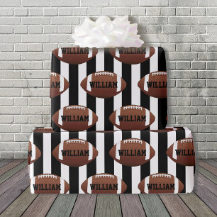 Papel De Presente Tema De Futebol Adicionar Nome Birthday Giftwrap