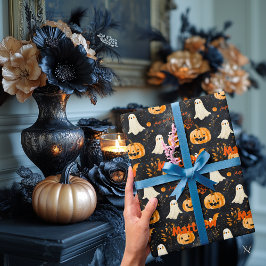 Papel De Presente Tema de Halloween personalizado para crianças