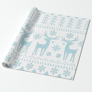 Papel De Presente Tema de inverno da Arte Popular do Ártico