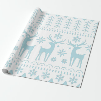 Papel De Presente Tema de inverno da Arte Popular do Ártico