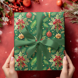 Papel De Presente Tema de Natal Padrão Colorido Festivo