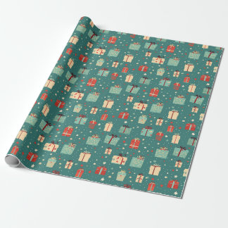 Papel De Presente Tema de Natal presente verde