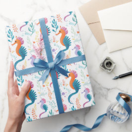 Papel De Presente Tema de praia do oceano tropical úmido