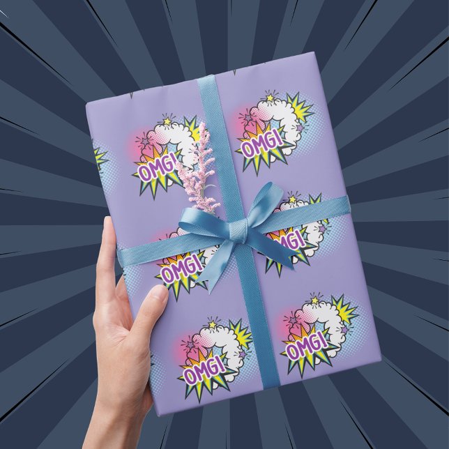 Papel De Presente Tema de quadrinhos OMG engraçado (Criador carregado)