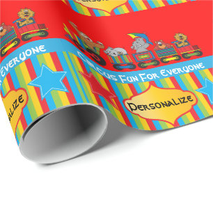 Papel De Presente Tema do Chá de fraldas Circus Fun