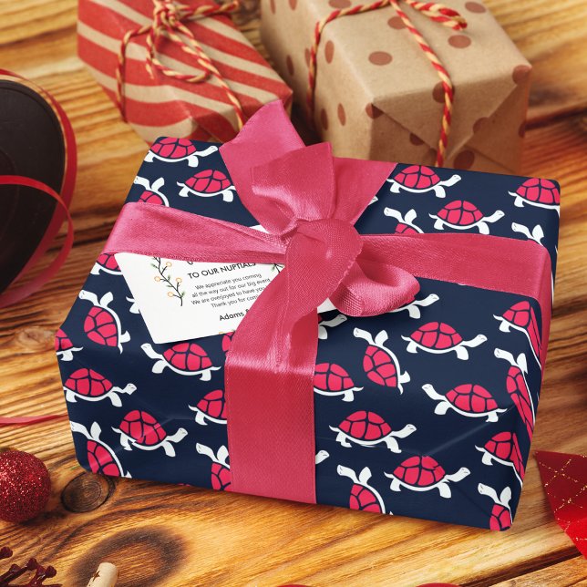 Papel De Presente Tema Escuro Cartoon de Tartaruga (red shell turtle birthday packing gift wrap,gift wrapping paper,return gift wrap paper,paper gift)