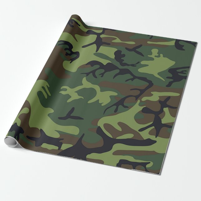 Papel De Presente Tema exército (Desenrolado)