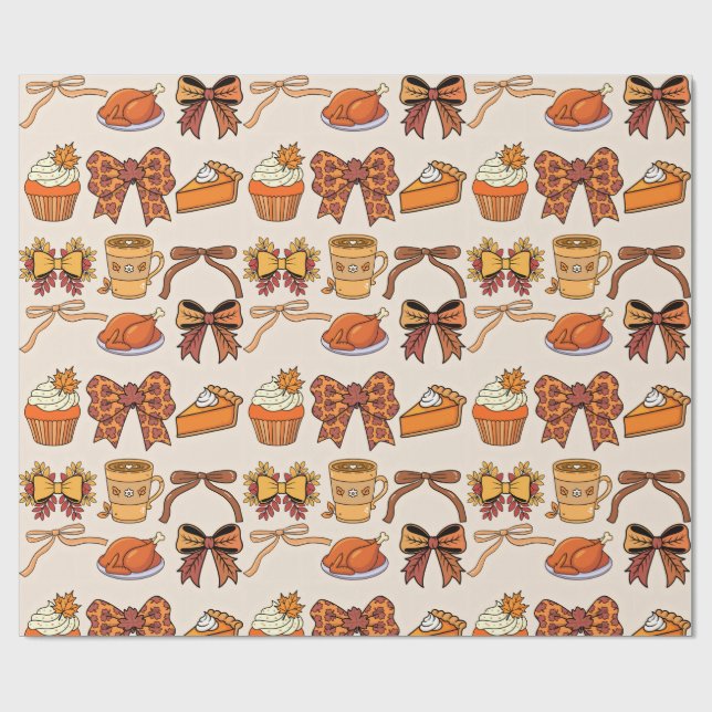 Papel De Presente Tema Festa de Ação de Graças (Aberto)