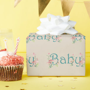 Papel De Presente Tema Floresta Caprichosa com Chuveiro de Bebê Cogu