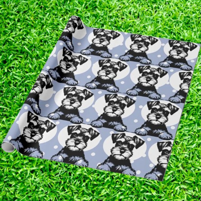 Papel De Presente Tema Personalizado Azul de Pequim Terrier (Wrap your gifts with love using Peeking Terrier Blue personalized theme wrapping paper. )