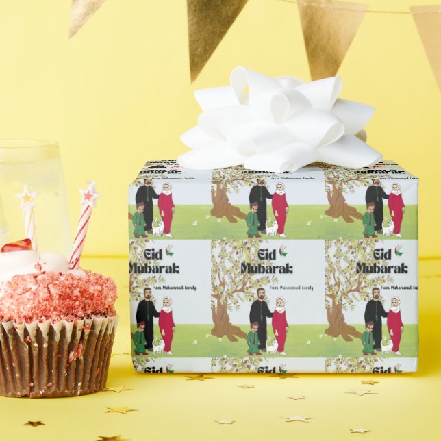 Papel De Presente Tema Personalizado da Palestina Livre Eid Mubarak (Festa de aniversário)