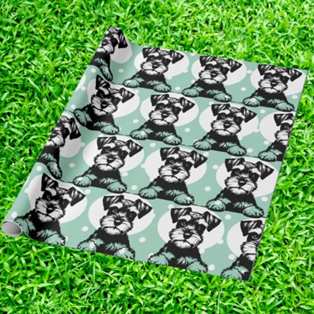 Papel De Presente Tema Personalizado Verde de Pequim Terrier (Wrap your gifts with love using Terrier Green Wrapping Paper. Charming terrier designs add a special)
