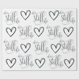 Papel De Presente Tema Preto e Branco do Aniversário do Casamento