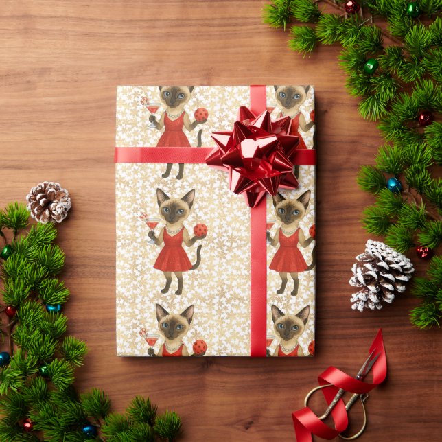 Papel De Presente Temas de Natal para os Gatos Amantes (Presente de Natal)