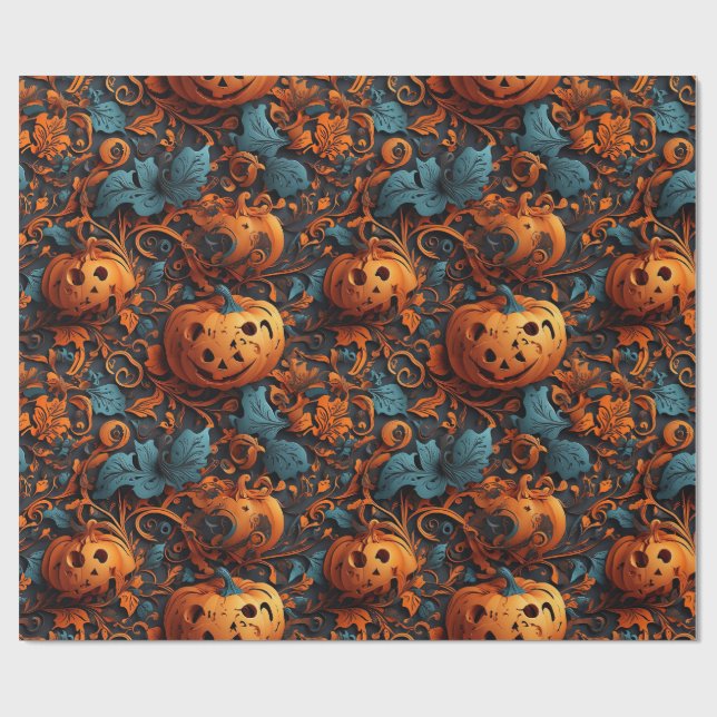 Papel De Presente Temas Vibrantes do Halloween (Aberto)