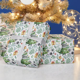 Papel De Presente Temor de Natal do Futebol para Cat Lover
