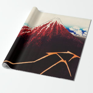 Papel De Presente Tempestade abaixo do cume por Katsushika Hokusai
