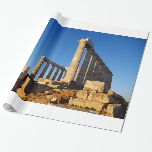 Papel De Presente Templo de Poseidon - Sounio (Desenrolado)