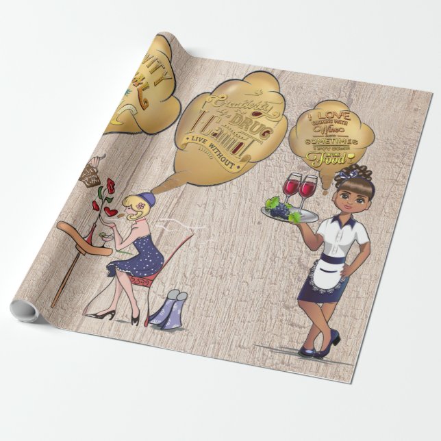 Papel De Presente Tempo de pausa mágica criativa com amigos (Desenrolado)