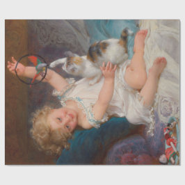 Papel De Presente Tempo de Reprodução: Rapariga Brincando com seu Pe