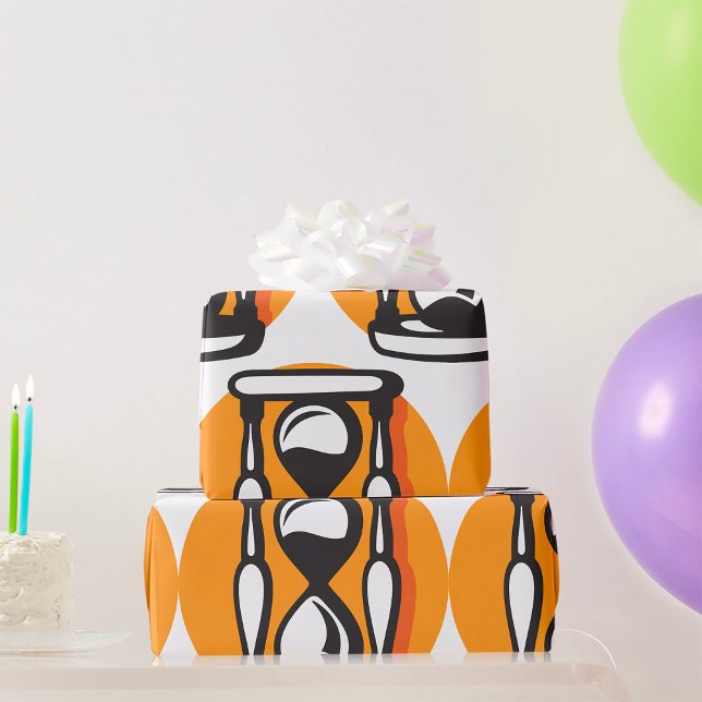 Papel De Presente Tempo Mínimo do Timer de Hourglass Retro (Criador carregado)