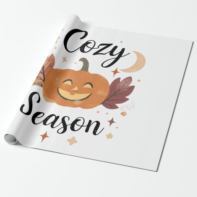 Papel De Presente Temporada Assustadora Aconchegante (Desenrolado)