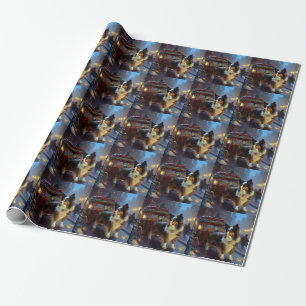 Papel De Presente Temporada Festiva de Natal Papillon
