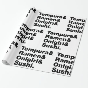 Papel De Presente Tempura & Ramen & Onigiri & Sushi das Comidas japo