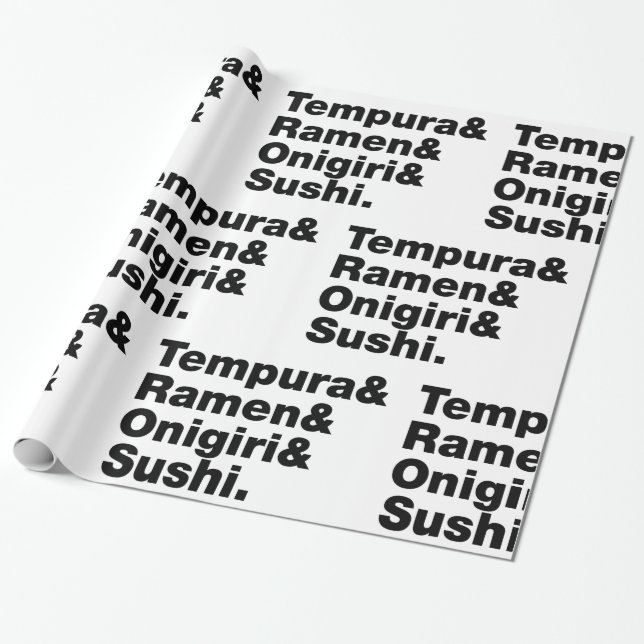 Papel De Presente Tempura & Ramen & Onigiri & Sushi das Comidas japo (Desenrolado)