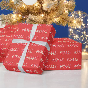 Papel De Presente Tendência Branca Vermelha XMAS Personalizada