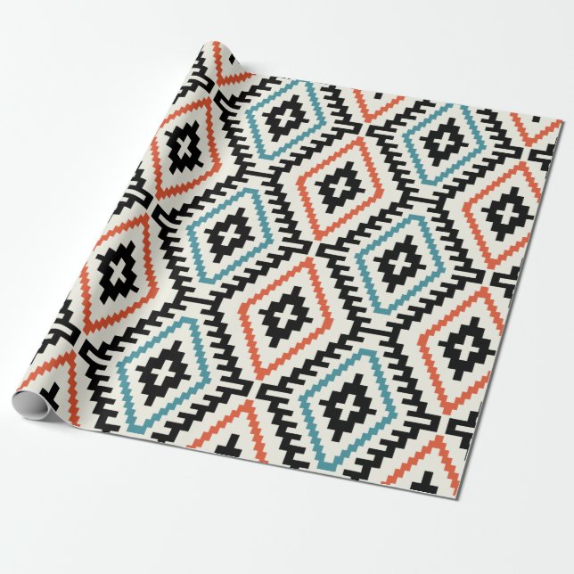 Papel De Presente Tendência de Na moda de Moda Geométrica do Padrão (Desenrolado)