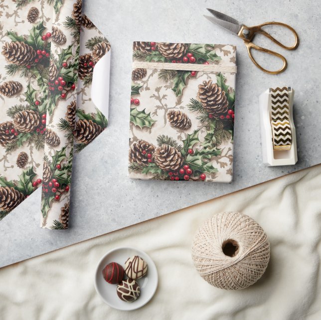 Papel De Presente Tendência Simples de Quebra de Dobras do Xmas Eleg (Artesanato)