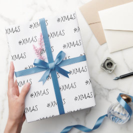 Papel De Presente Tendência XMAS Preta e Branca Personalizada
