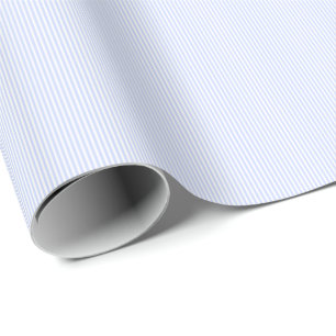 Papel De Presente Tender Baby Azul Céu Azul Pálido e Listra Branca