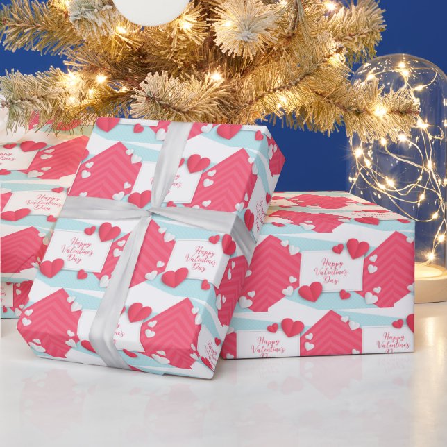 Papel De Presente Tendy Elegant Modern Namorados Love Heart (Feriados)