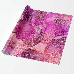Papel De Presente Tendy Pink Marbling design