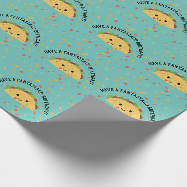 Papel De Presente Tenha um Fantastaco Birthday Cute kawaii Taco (Ponta)