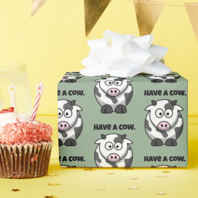 Papel De Presente Tenham uma vaca, um doce doce, um doce doce, um De (Festa de aniversário)