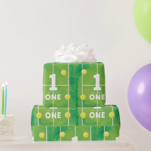 Papel De Presente Tenis 1º Aniversário na quadra