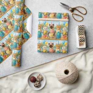 Papel De Presente Tênis Aniversário temido para os gatinhos