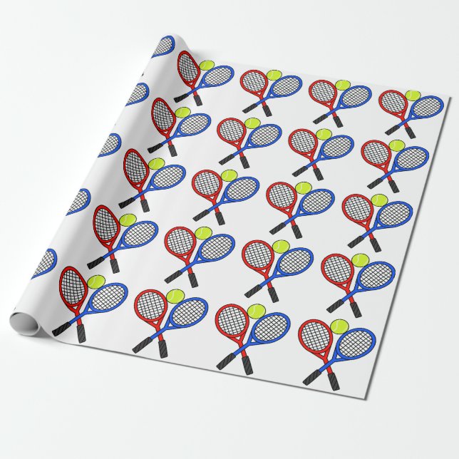 Papel De Presente Tênis Ball e Rackers (Desenrolado)
