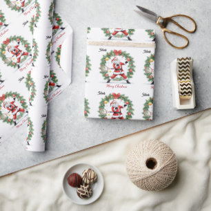 Papel De Presente Tenis de Natal com Papai Noel