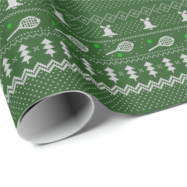Papel De Presente Tênis de Natal, Suéter Knit Verde (Ponta do rolo)