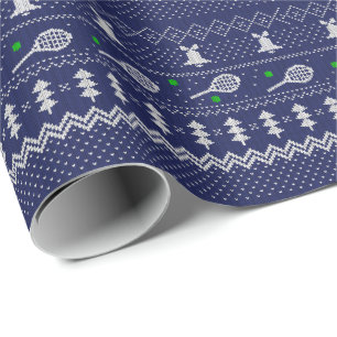 Papel De Presente Tênis Natal Doador Padrão Azul
