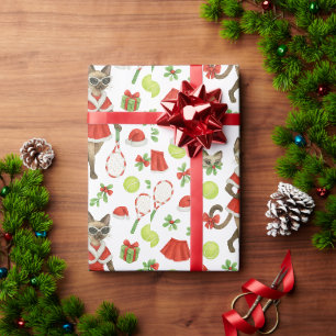 Papel De Presente Tenis Natal temático para Amantes de gato siamês