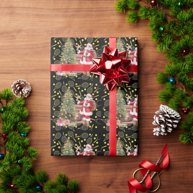 Papel De Presente Tênis Natal temido sobre fundo verde (Presente de Natal)