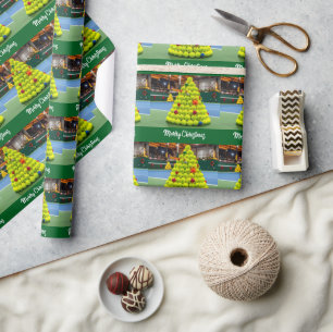 Papel De Presente Tenis Natalino Bola Festiva de Natal temática